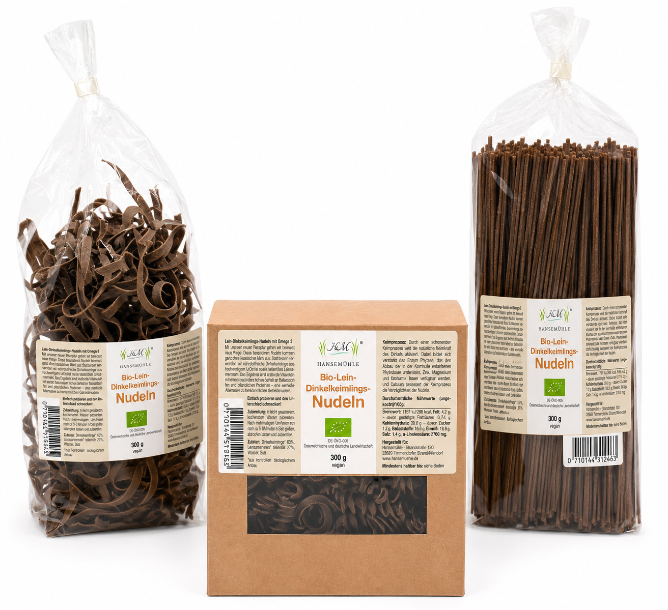 Bio-Lein-/Dinkelkeimlingsnudeln - vegan