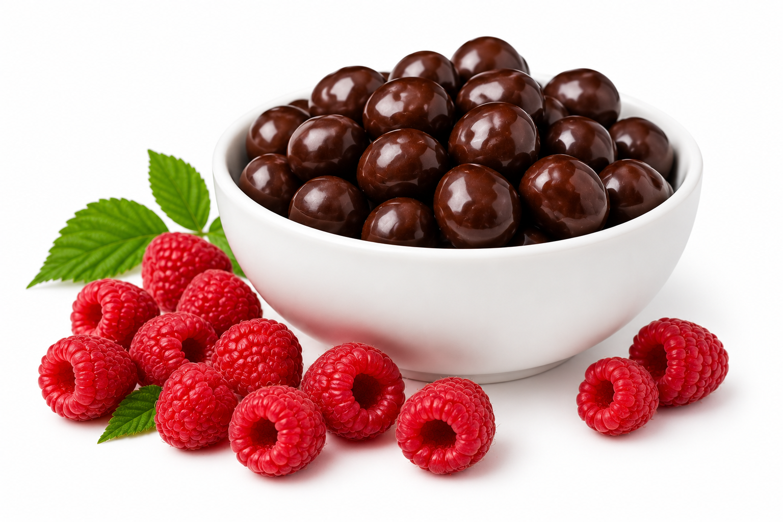 Bio-Himbeeren in Zartbitter Schokolade