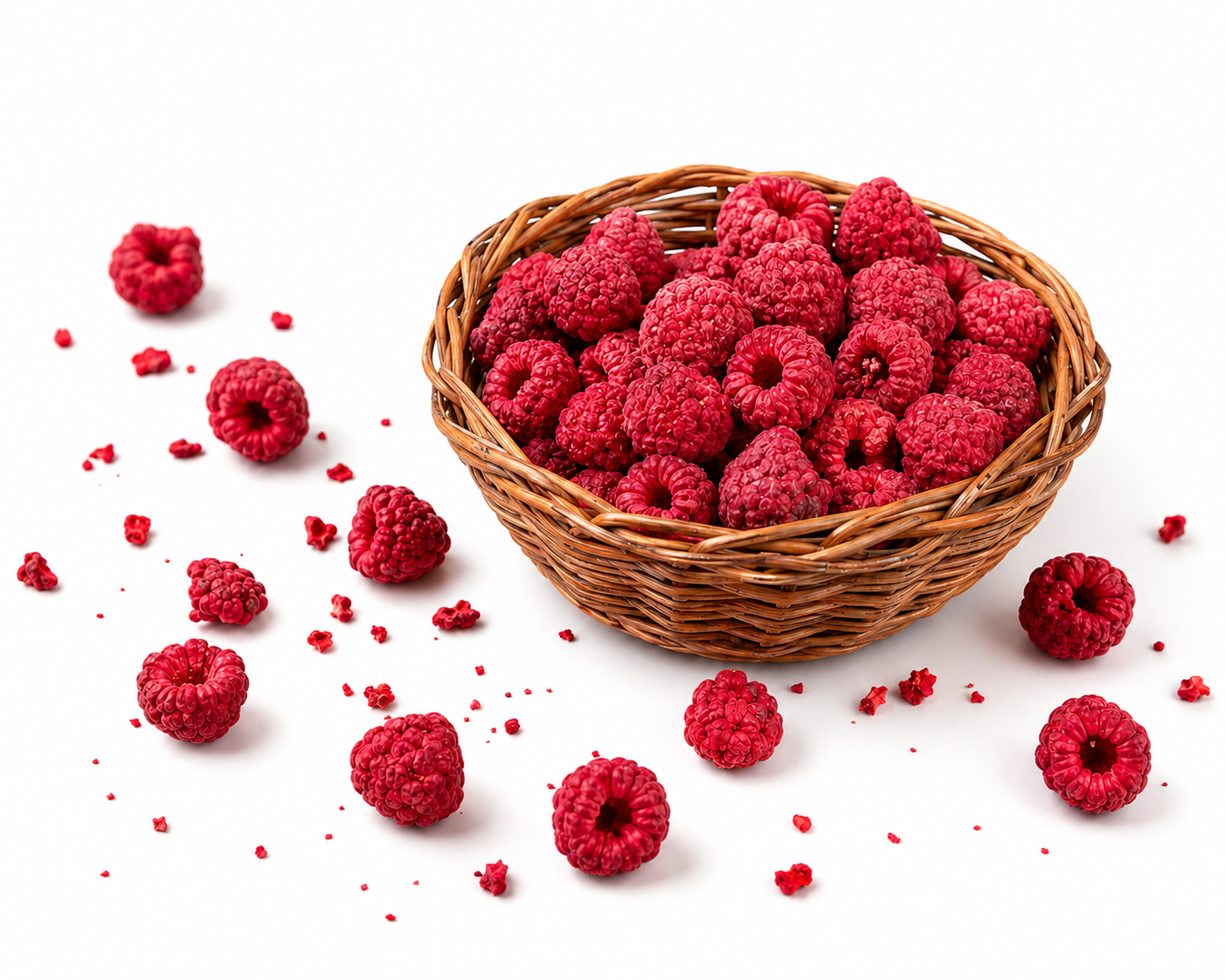 Bio-Himbeeren gefriergetrocknet