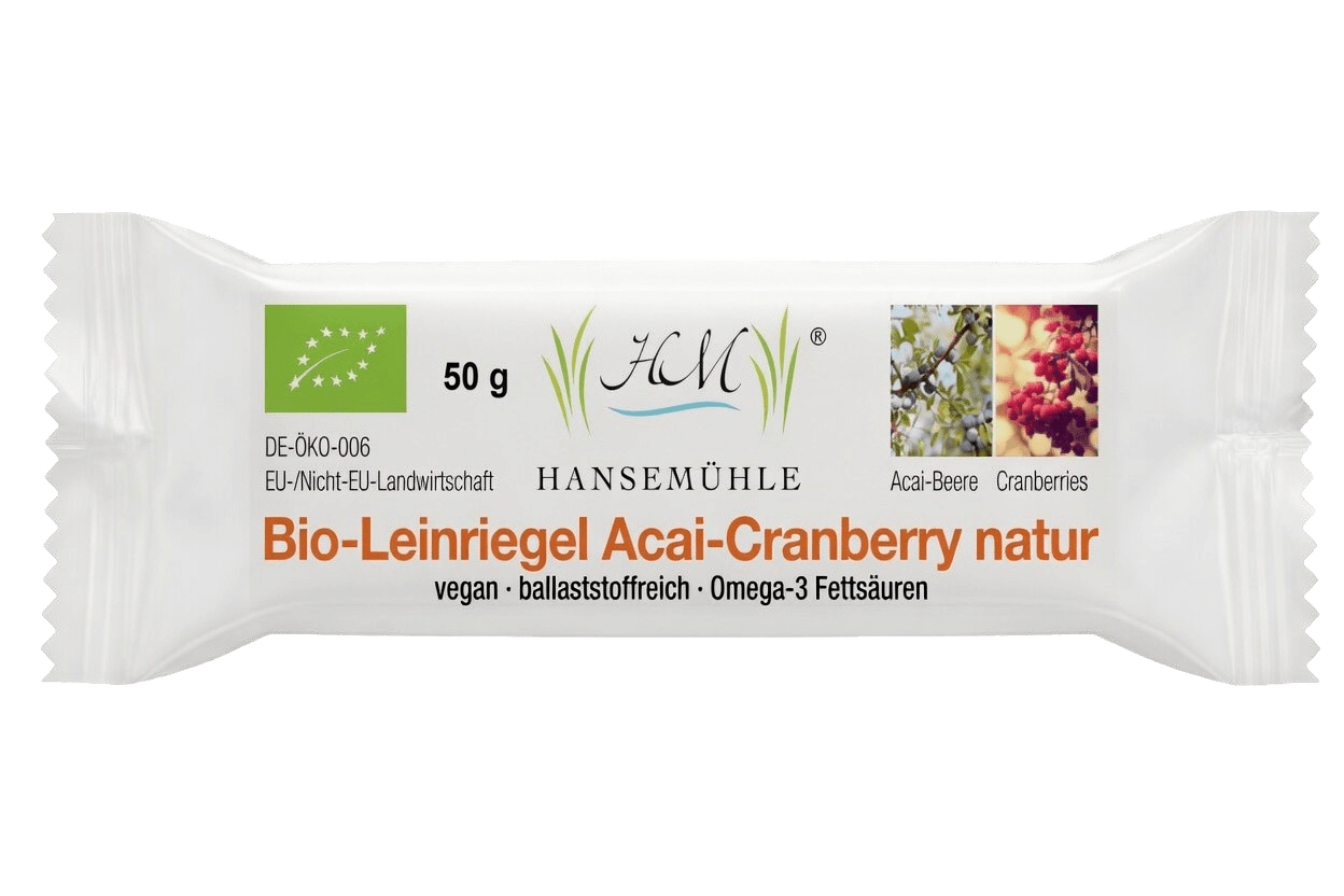 Bio-Leinriegel Acai-Cranberry natur vegetarisch