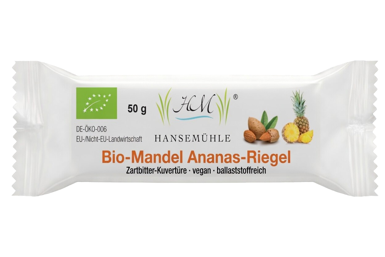 Bio-Mandel-Ananas Zartbitter Schokolade - vegan