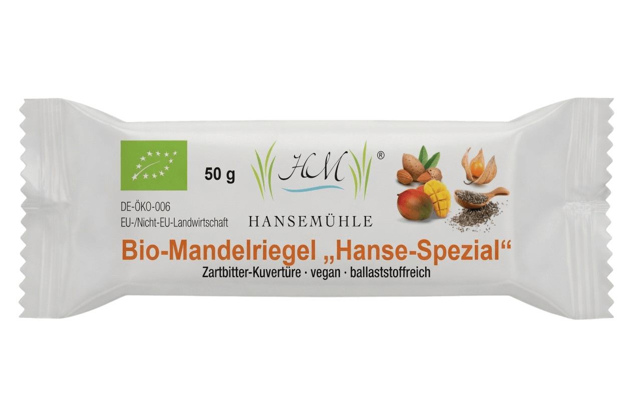 Bio-Mandelriegel "Hanse Spezial" Zartbitter Schokolade - vegan